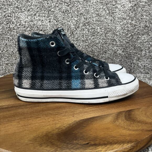 Converse x Woolrich Women’s 8 Mens 6 Chuck Taylor All-Star Hi Wool Black Shoes - Picture 2 of 10